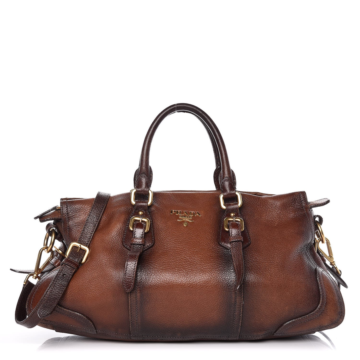 Prada Cervo Antik Shopping Satchel Cacao Sfumato 1 of 23