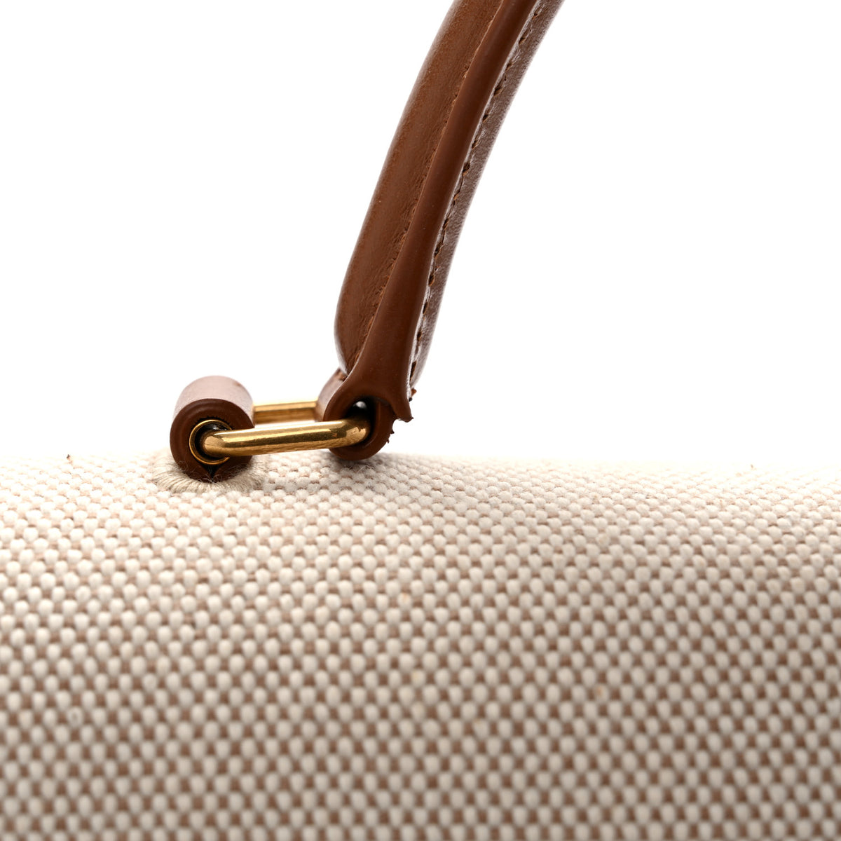 Canvas Calfskin Medium Classic Monogram Cassandra Top Handle Tan Natural