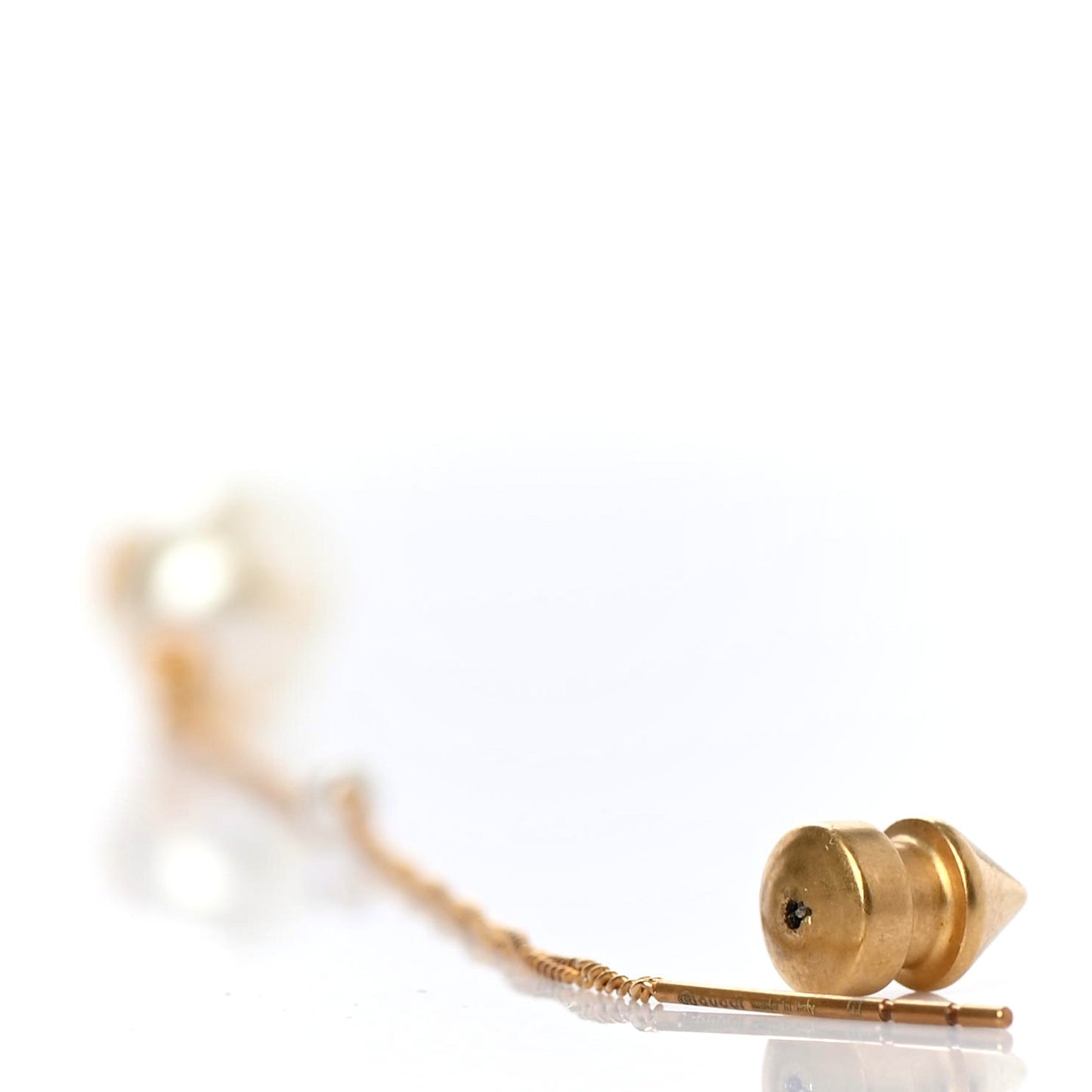 Faux Pearl Interlocking G Single Pendant Earring