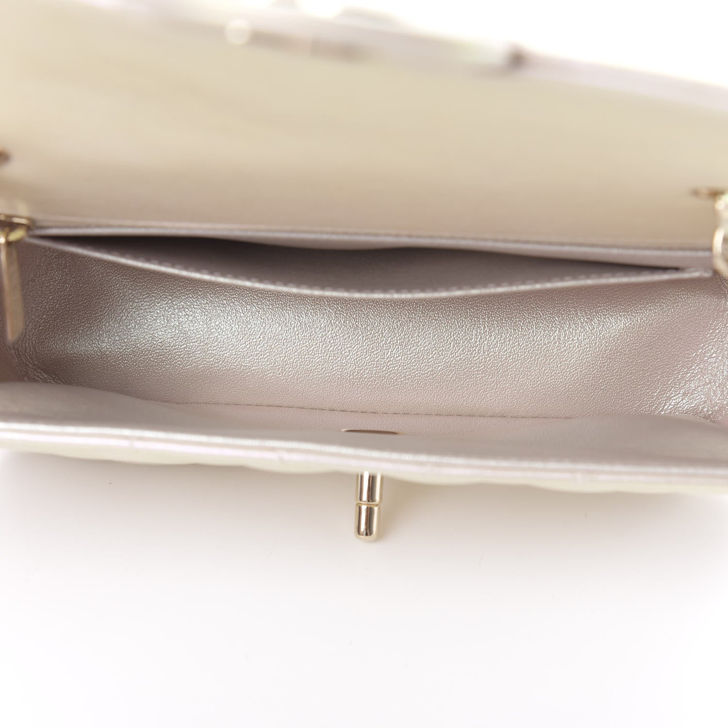 Chanel Iridescent Lambskin Quilted Mini Rectangular Flap Ivory 5 of 11