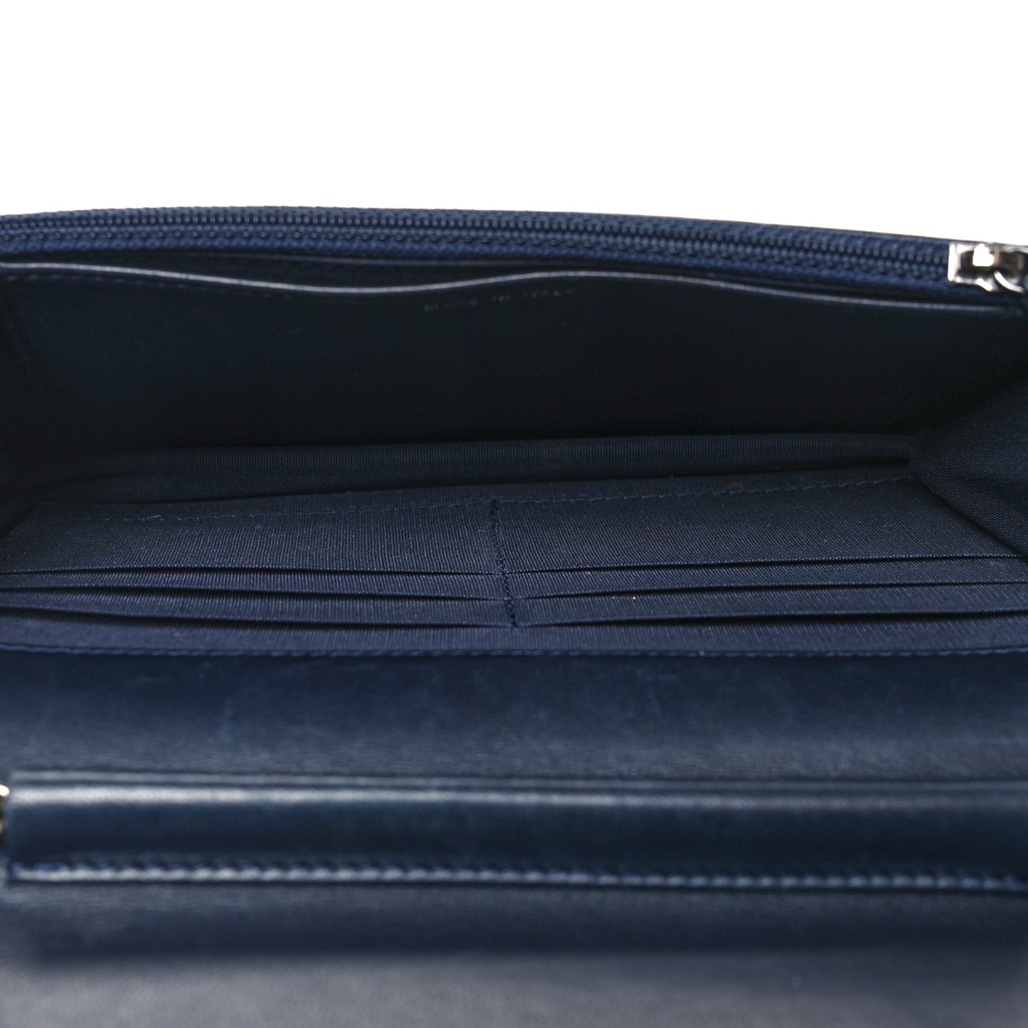 Lambskin Quilted Boy Wallet On Chain WOC Navy Blue
