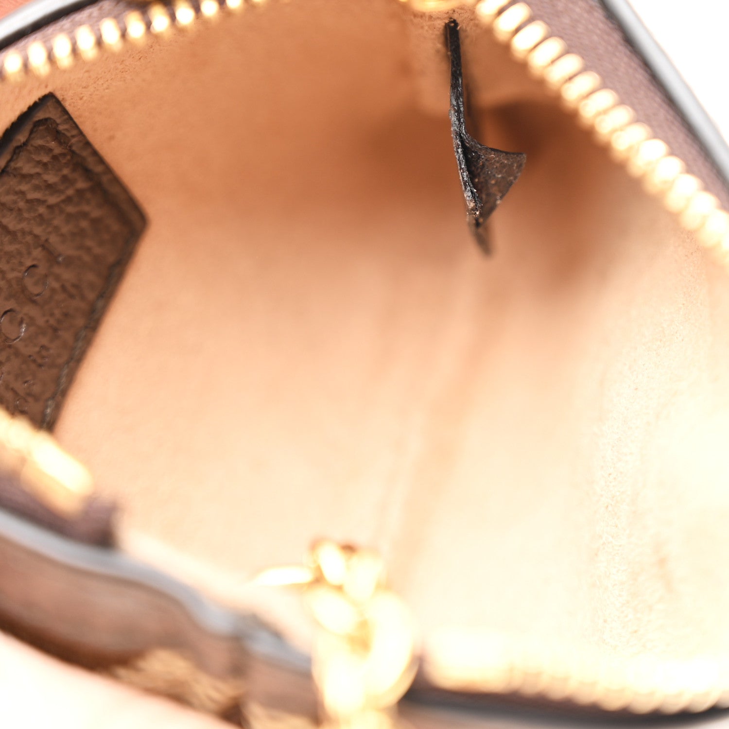 Gucci Monogram Jumbo GG Textured Dollar Calfskin Ophidia Key Case Camel Ebony New Acero 9 of 9