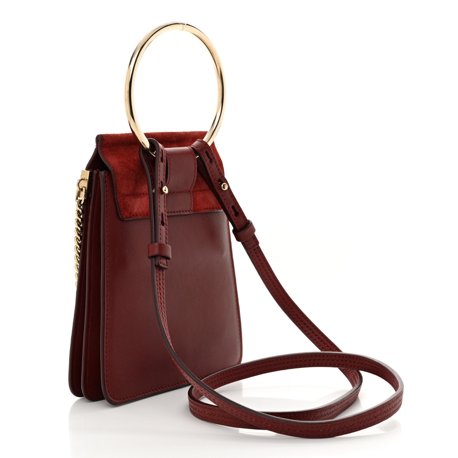 Chloe Suede Calfskin Mini Faye Bracelet Bag Plum Purple 3 of 9