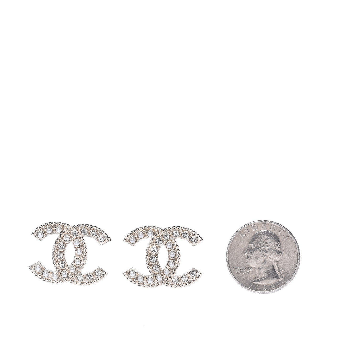 Pearl Crystal April In Paris CC Earrings Light Gold