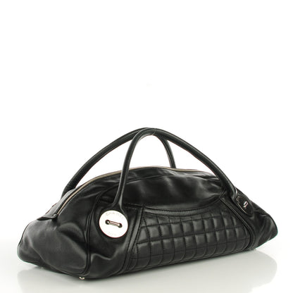 Chanel Caviar Square Quilted Dome Satchel Black 3 of 7