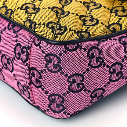 Gucci Monogram Multicolor Matelasse Diagonal Small GG Marmont Shoulder Bag Green Blue Yellow Light Blue Pink 9 of 9