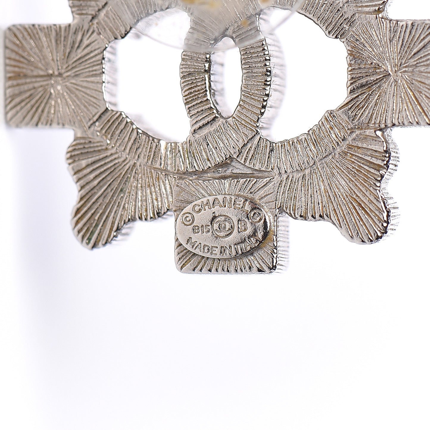 Baguette Crystal CC Earrings Silver