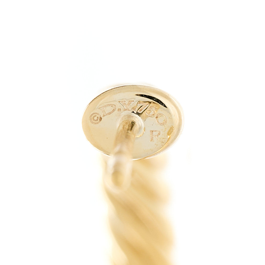 David Yurman 18K Yellow Gold Medium Cablespira Hoop Earrings 5 of 6