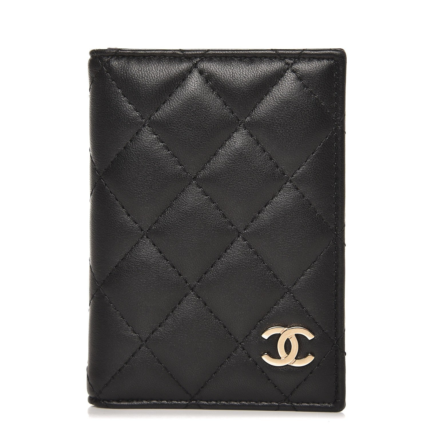 Chanel Lambskin Quilted Card Holder Wallet Black 1 of 7