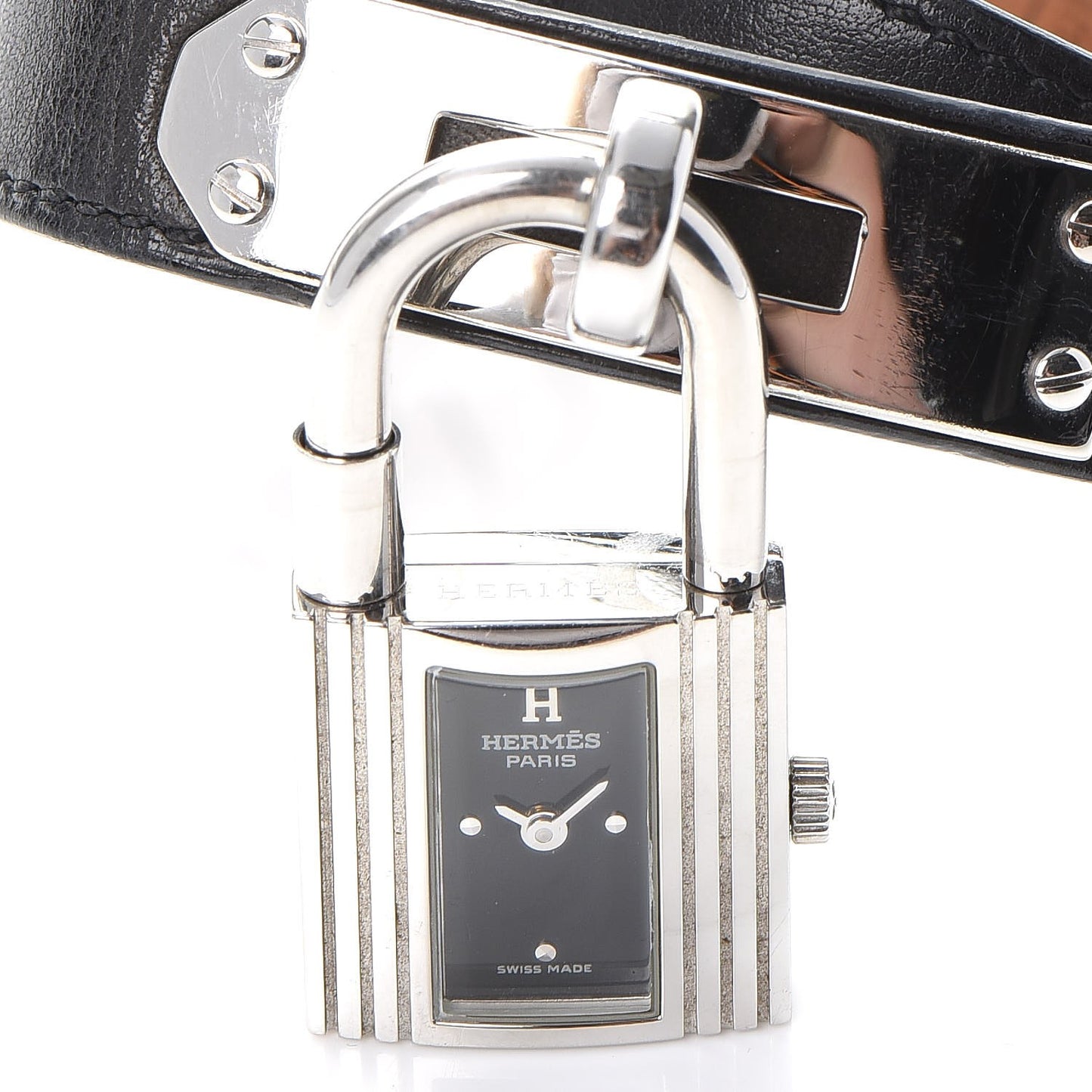 Stainless Steel Barenia 20mm Kelly Cadena Double Tour Quartz Watch Noir