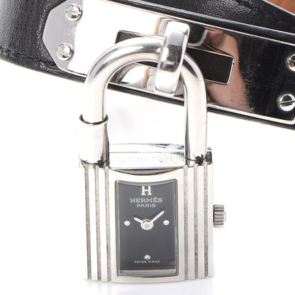 Hermes Stainless Steel Barenia 20mm Kelly Cadena Double Tour Quartz Watch Noir 5 of 9