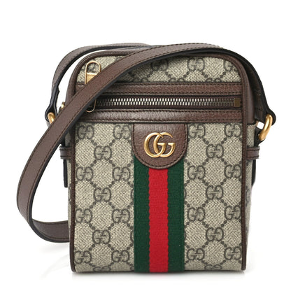 Gucci GG Supreme Monogram Web Mini Ophidia Messenger Brown 4 of 19