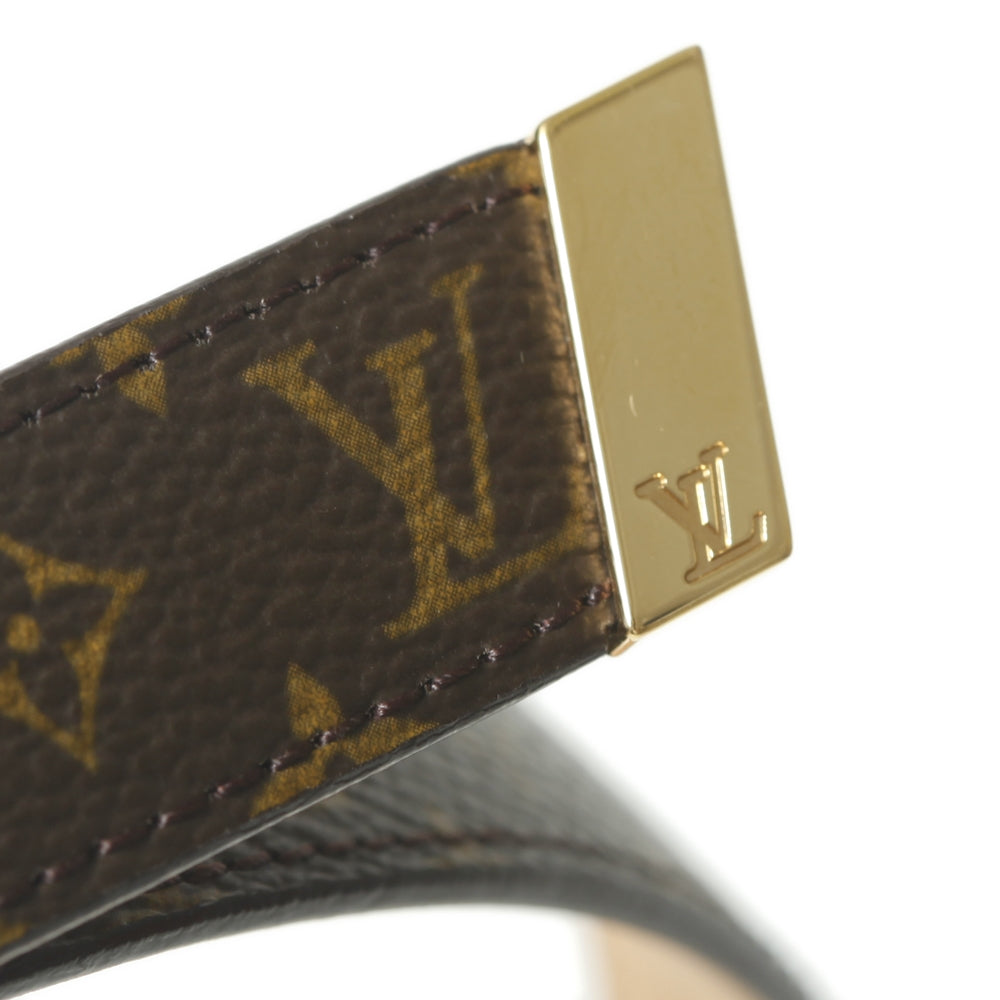 Monogram Belt w Gold Buckle 80 32