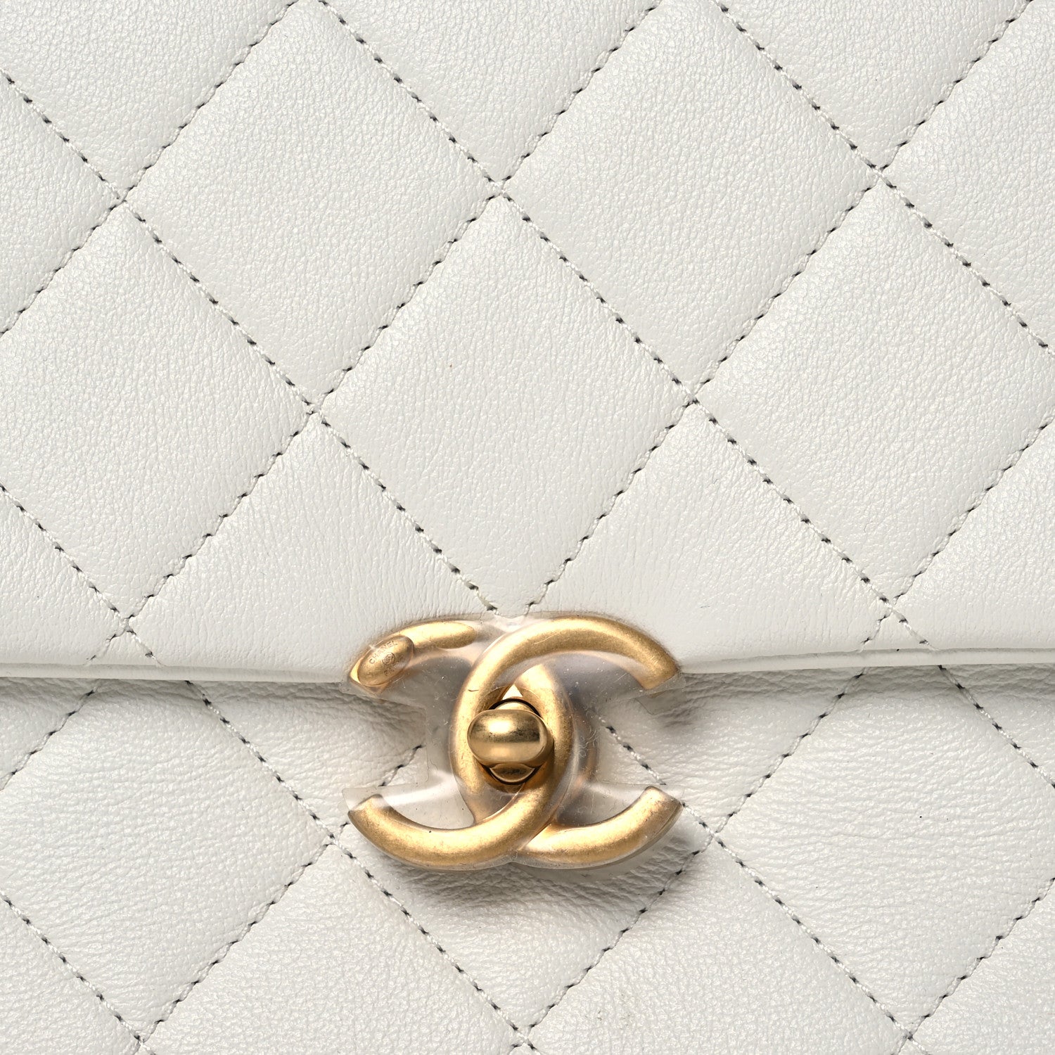 Chanel Calfskin Quilted Mini Chain Strap Flap White 10 of 13