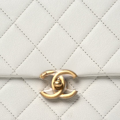 Chanel Calfskin Quilted Mini Chain Strap Flap White 10 of 13