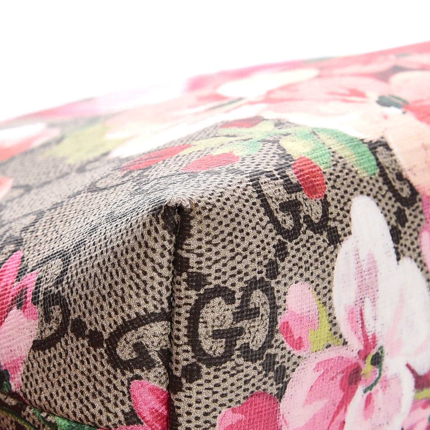 GG Supreme Monogram Blooms Large Pouch Cosmetic Case Beige Multicolor Dry Rose