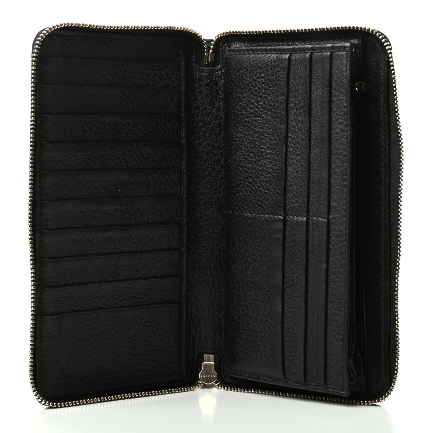 Pebbled Calfskin Soho Zip Around Wallet Black
