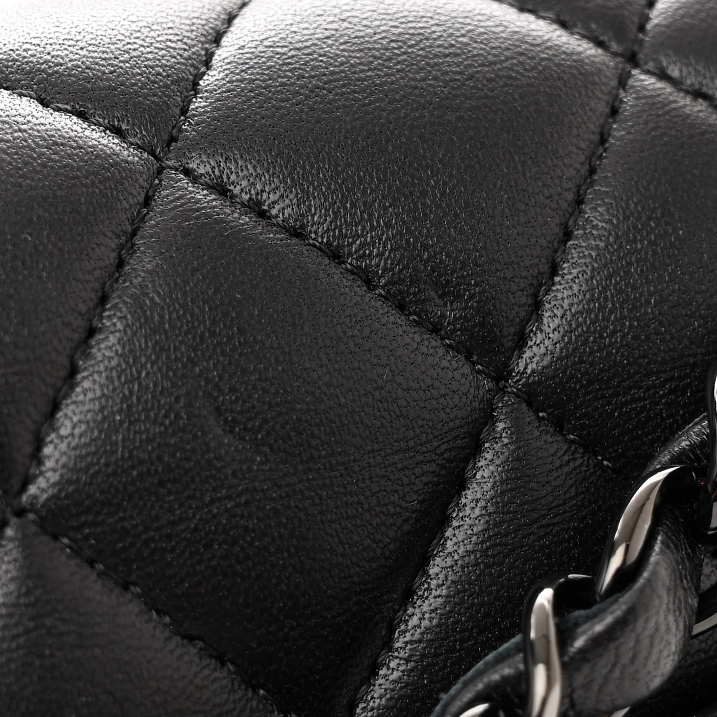 Lambskin Quilted Medium Double Flap So Black