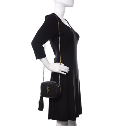 Saint Laurent Grain De Poudre Matelasse Monogram Mini Lou Camera Bag Black 2 of 11