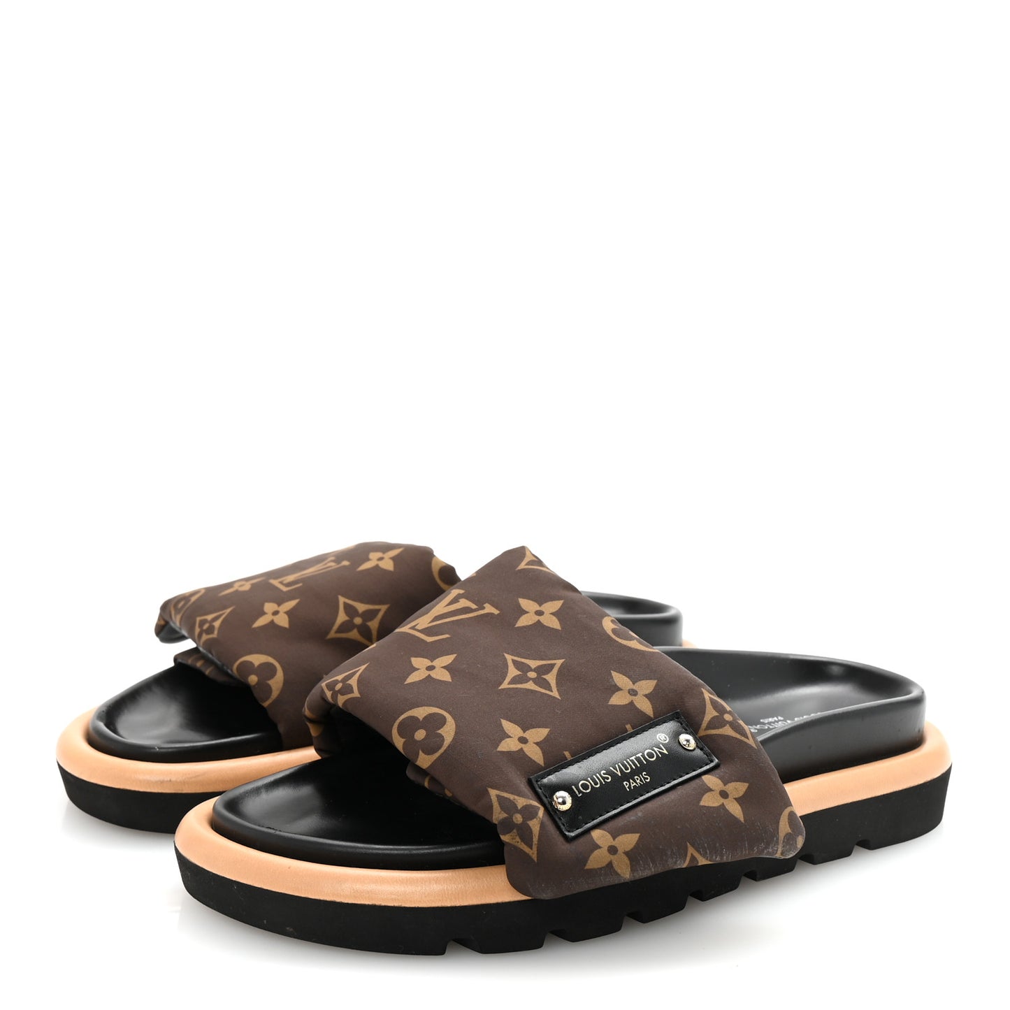 Nylon Monogram Pool Pillow Comfort Mule 36 Cacao Brown