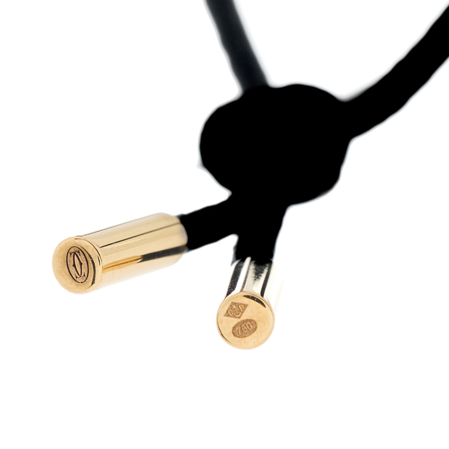 Cartier 18K Yellow Gold Enamel Tsavorite Panthere De Cartier Pendant Cord Necklace 3 of 4