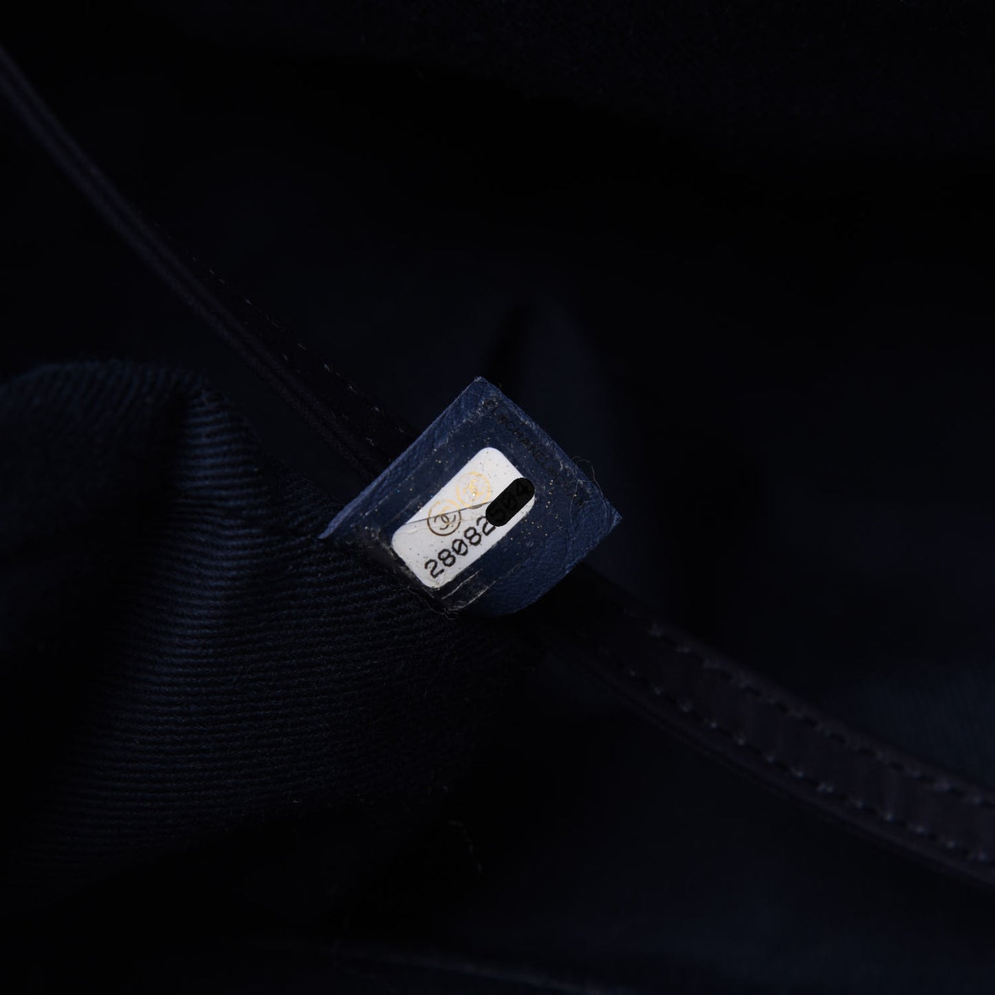 Lurex Canvas Medium Deauville Tote Navy Blue Gold