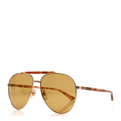 Gucci Aviator Sunglasses GG0014S Havana 1 of 7