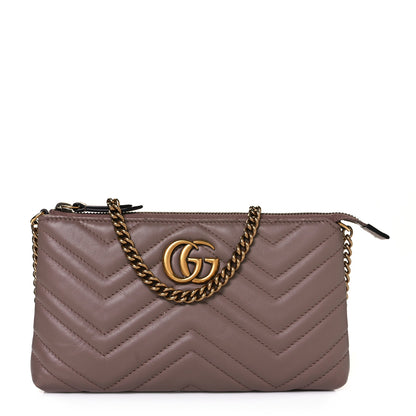 Gucci Calfskin Matelasse Mini GG Marmont Chain Bag Porcelain Rose 1 of 7