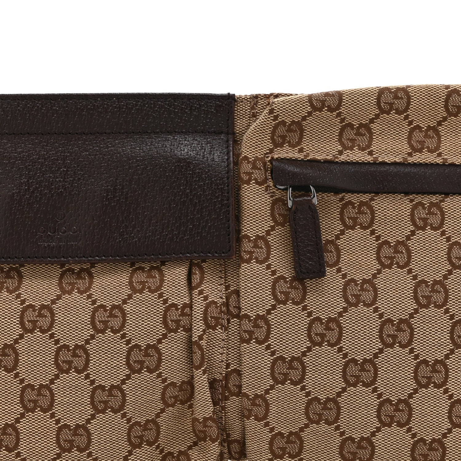 Gucci GG Monogram Web Double Pocket Belt Bag Dark Brown 8 of 10