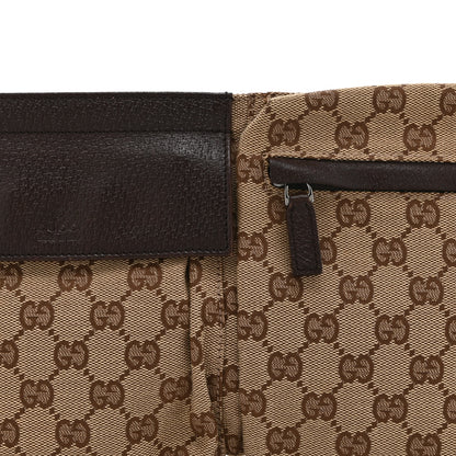 Gucci GG Monogram Web Double Pocket Belt Bag Dark Brown 8 of 10
