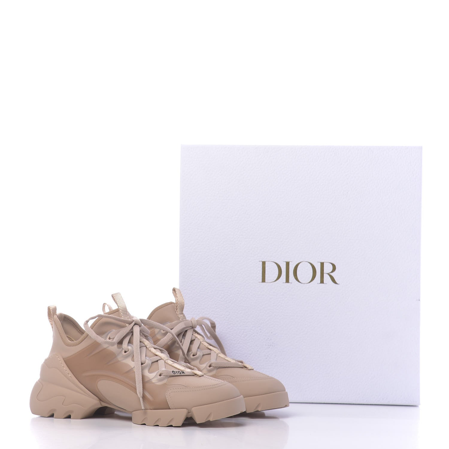 Christian Dior Neoprene Rubber Womens D-Connect Sneakers 37 Nude 11 of 11