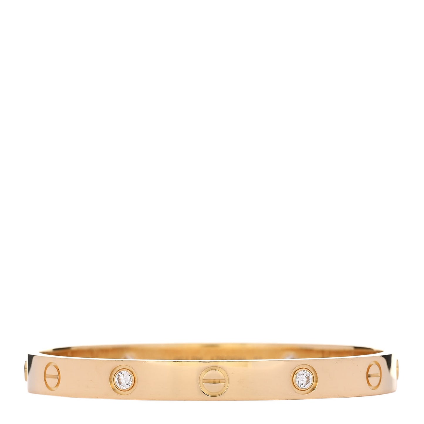 18K Yellow Gold 4 Diamond LOVE Bracelet 16
