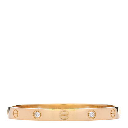 Cartier 18K Yellow Gold 4 Diamond LOVE Bracelet 16 1 of 11