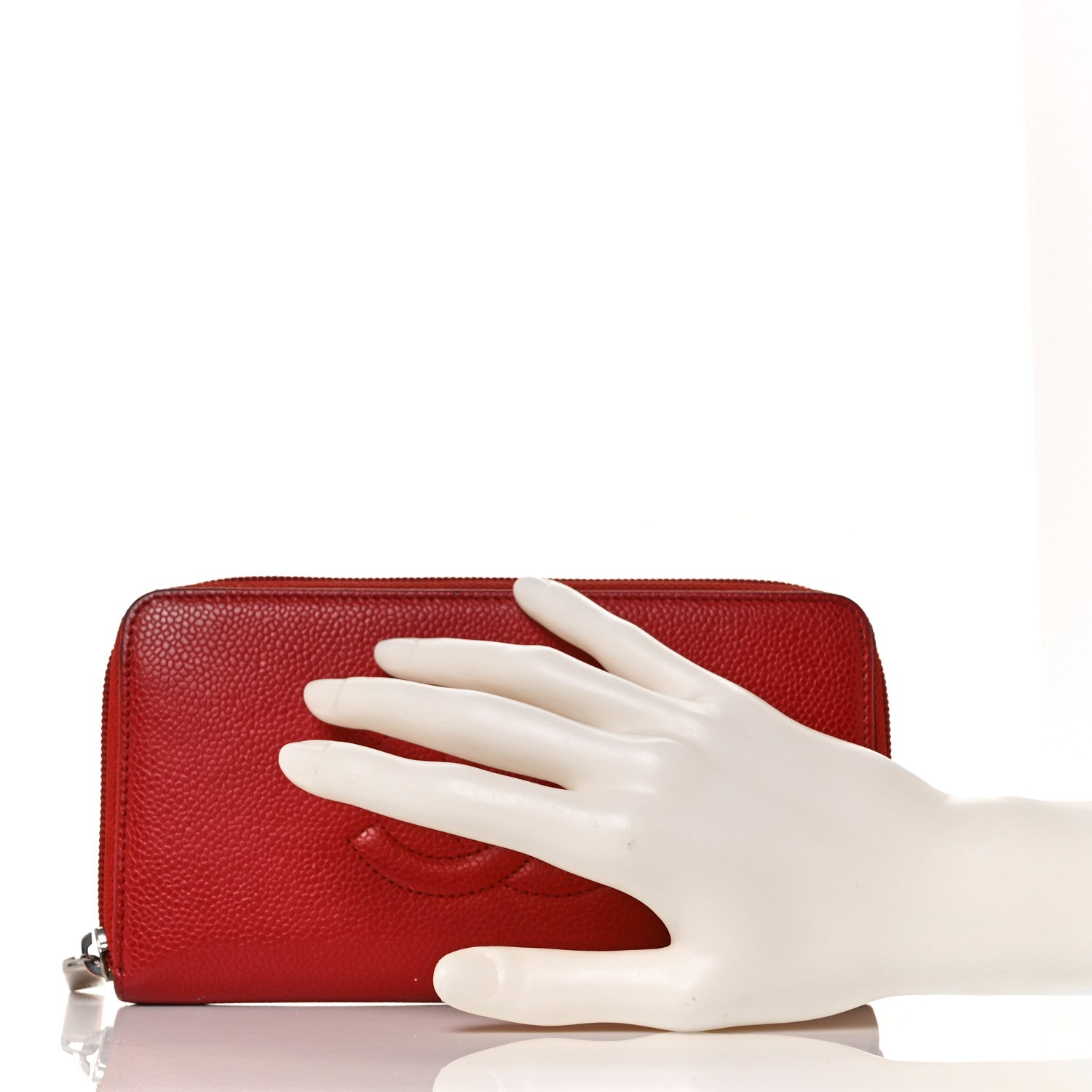 Chanel Caviar Large Timeless CC Zip Around Wallet Red 2 of 12