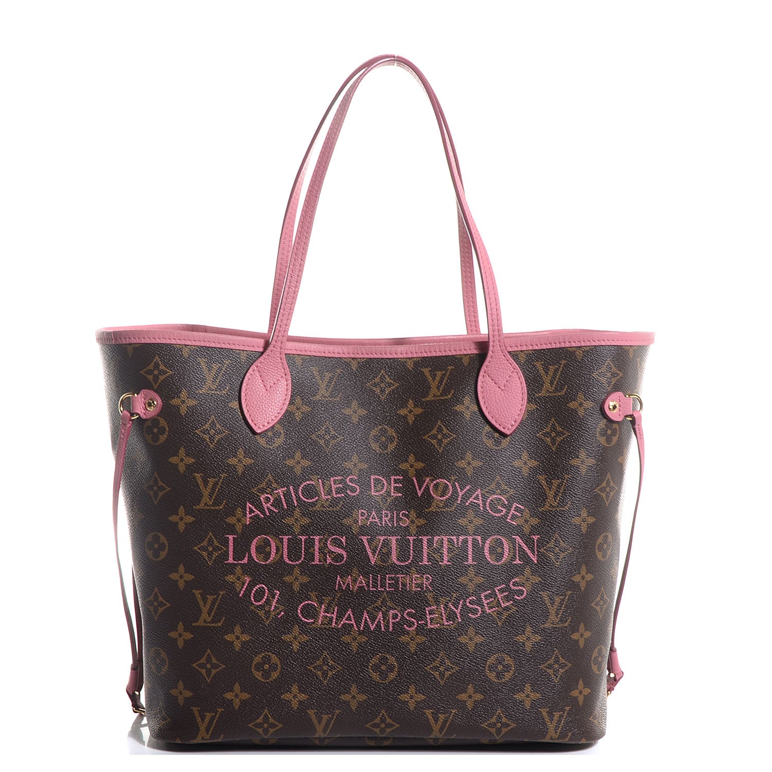 Louis Vuitton Monogram Articles de Voyage Ikat Neverfull MM Rose Velours 1 of 7