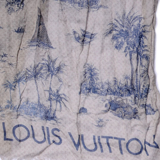 Cotton Linen Toile Etole De Louis Pareo Blue