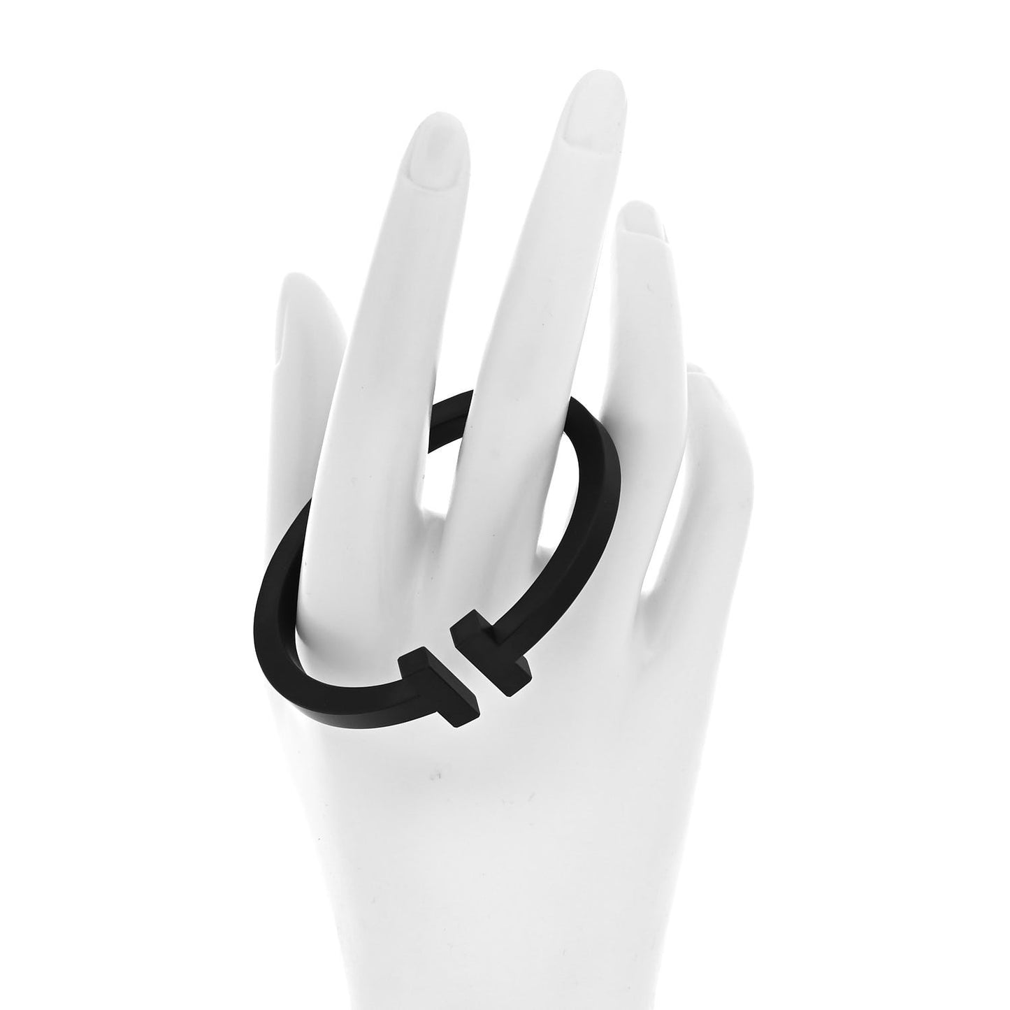 Black-Coated Stainless Steel T Square Bracelet