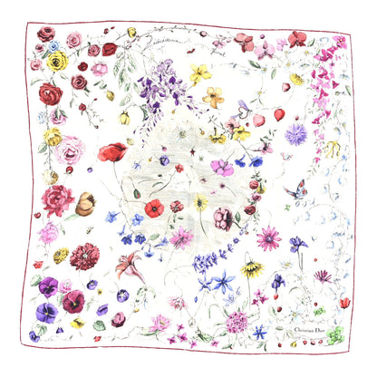 Christian Dior Silk Florilegio 90 Square Scarf Red 1 of 7