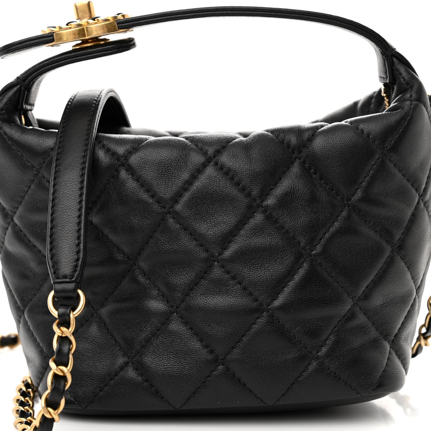 Lambskin Quilted Small Perfect Meeting Hobo Black