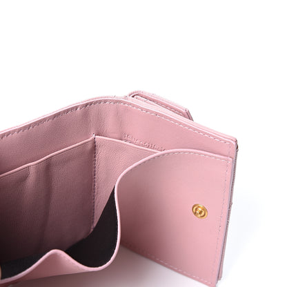 Saint Laurent Grain De Poudre Matelasse Chevron Monogram Tiny Wallet Tender Pink 9 of 10