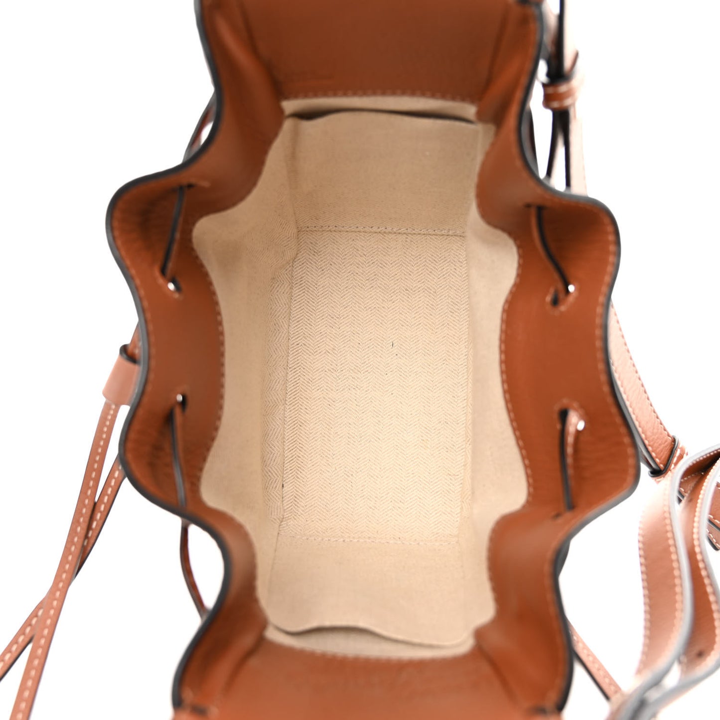 Calfskin Embroidered Floral Mini Hammock Shoulder Bag Tan White