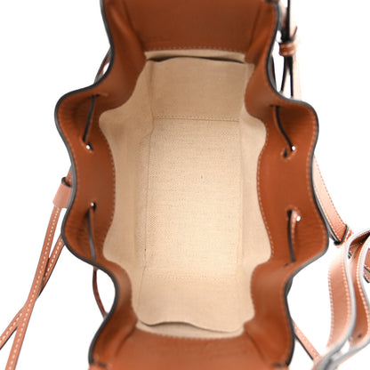 Loewe Calfskin Embroidered Floral Mini Hammock Shoulder Bag Tan White 5 of 10