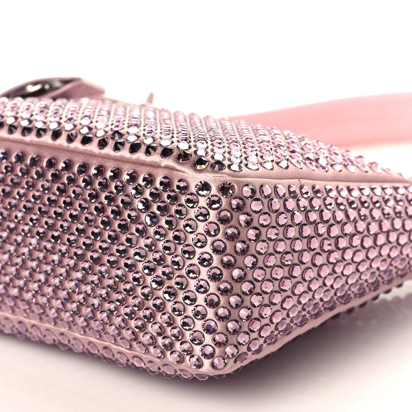 Satin Crystal Mini Re-Edition 2000 Bag Alabastro