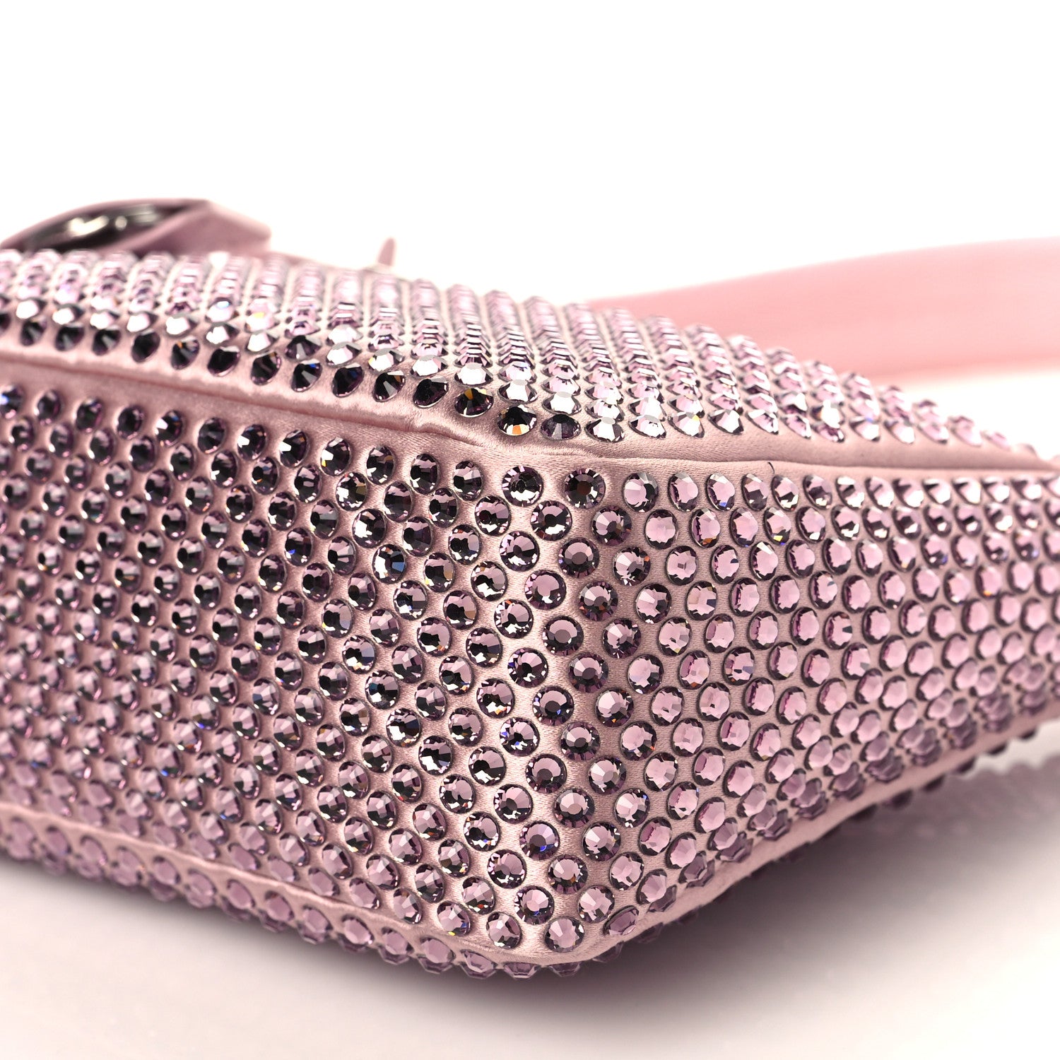 Prada Satin Crystal Mini Re-Edition 2000 Bag Alabastro 8 of 8