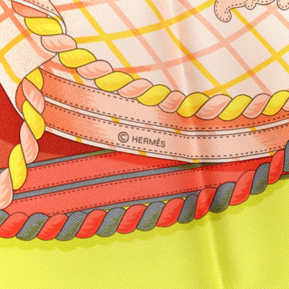 Hermes Silk Grande Tenue Scarf 90 Anis Gris Jaune 3 of 5