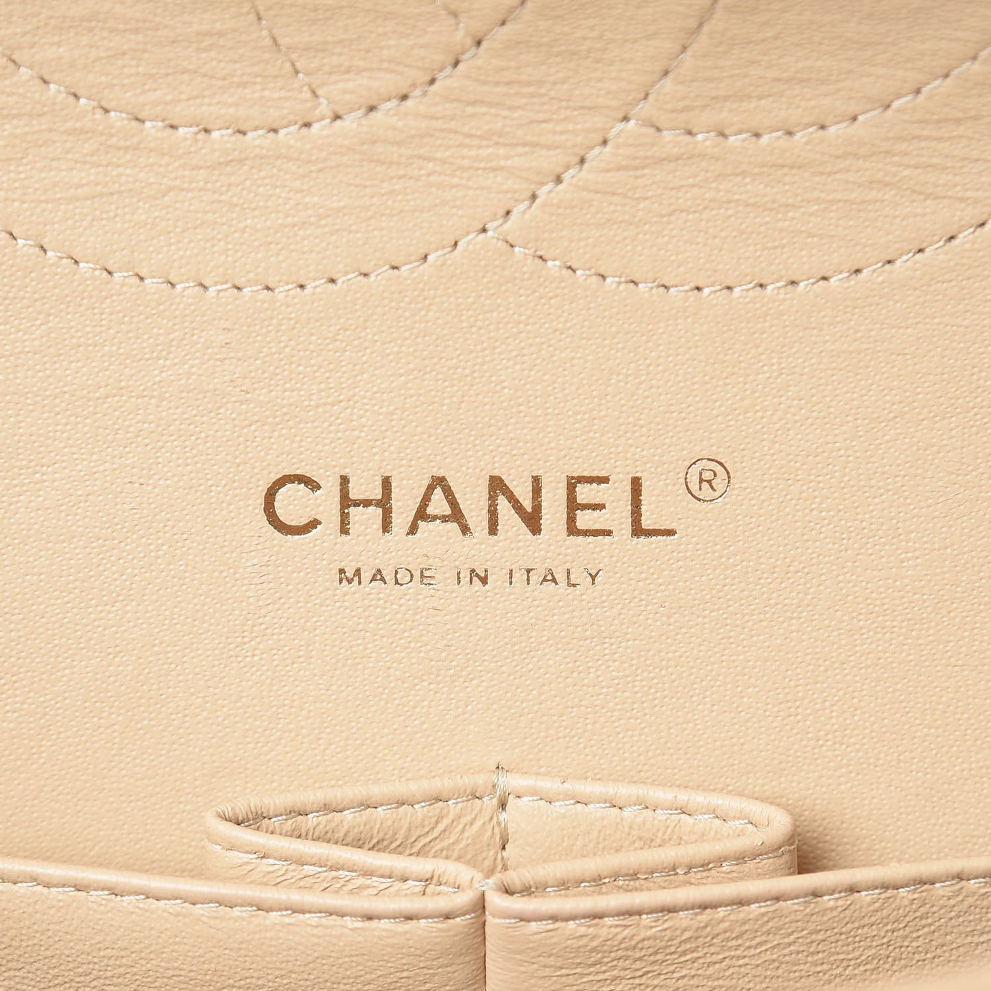 Caviar Quilted Jumbo Double Flap Beige