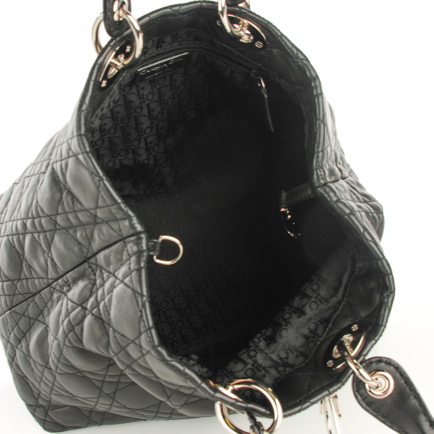 Lambskin Cannage Large Soft Lady Dior Tote Black