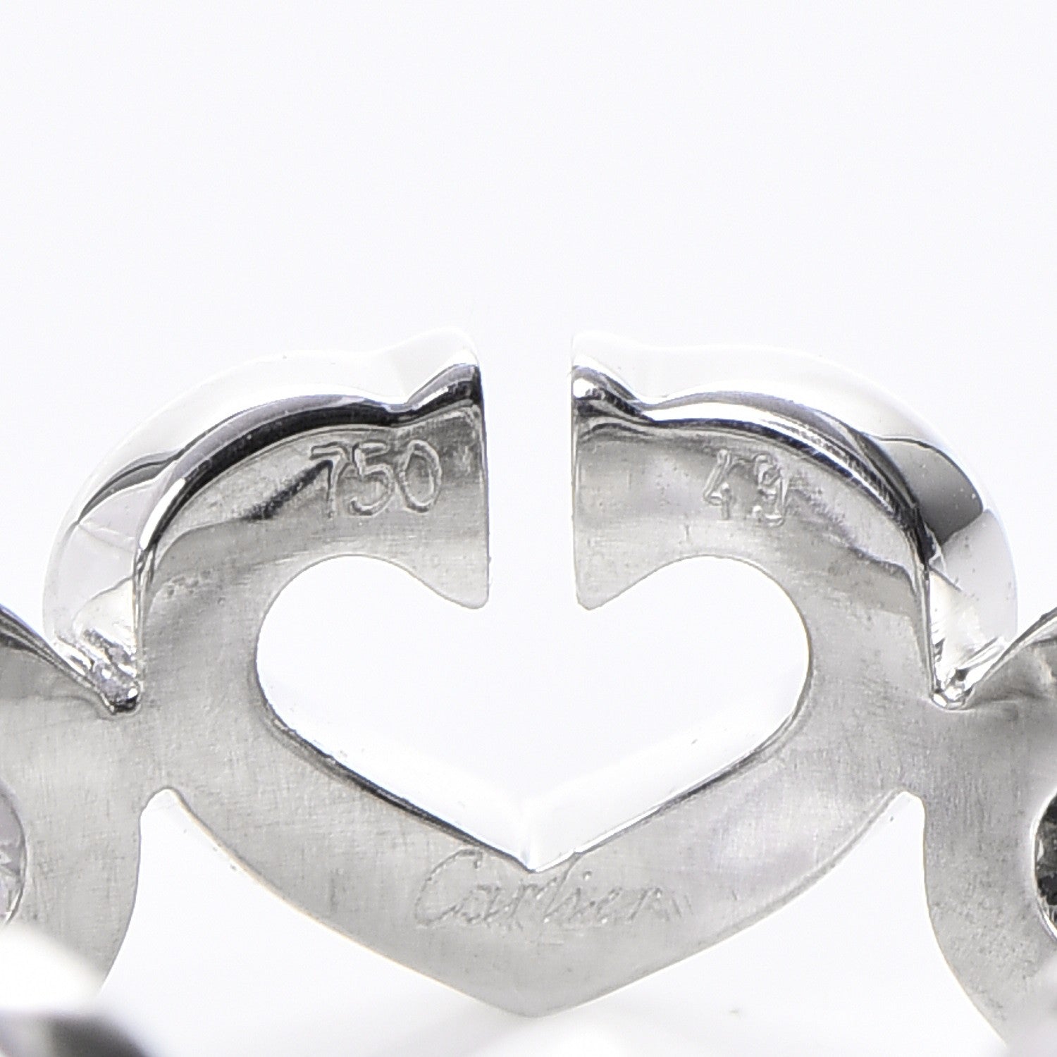 Cartier 18K White Gold Diamond Hearts and Symbols Ring 49 4.75 5 of 7