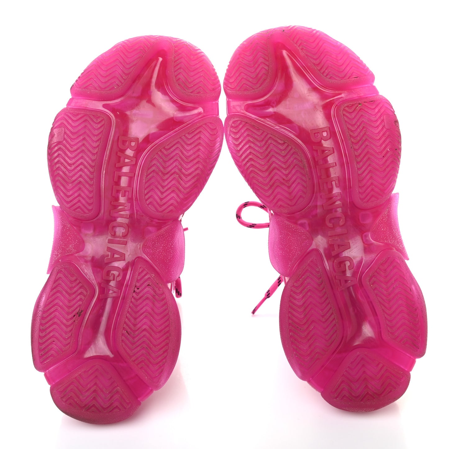 Fabric Mesh Clear Sole Fluo Womens Triple S Sneakers 38 Pink