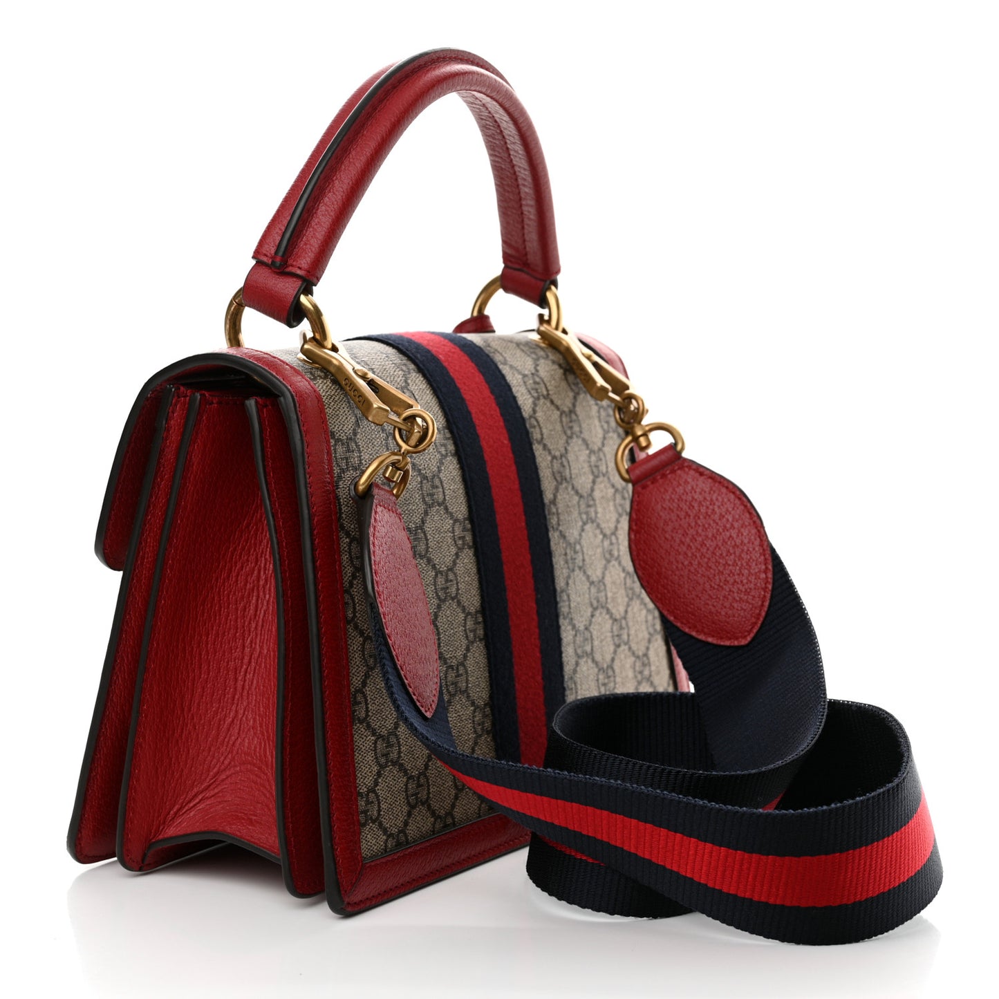 GG Supreme Monogram Small Queen Margaret Top Handle Bag Red